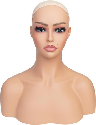 Realistic PVC Mannequin Head with Shoulders Upper Body Female Manikin Head Bust