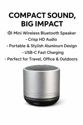 Drahtloser Aluminium USB-C Mini Bluetooth Lautsprecher Tragbar - Silber