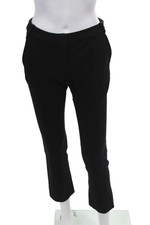 Diane Von Furstenberg Womens Solid Straight Leg Trousers Black Size 2