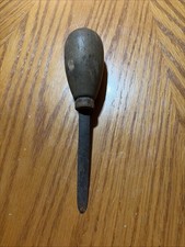 Vintage Primitive Wood Handle Clam Oyster Shucker Knife 6" Overall 3.25  Blade