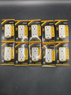 #ad #ad Faith Electric 15A 125v Gfci Outlet W Self Test amp; Wall Plate White 10 Pack $49.99