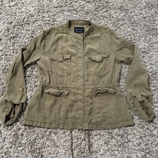 Anthropologie Sanctuary Safari Military Green Drawstring Utility Jacket Size Med
