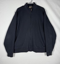 LL Bean Katahdin Iron Works Jacket Mens Large Regular Blue Fleece Lined Full Zip