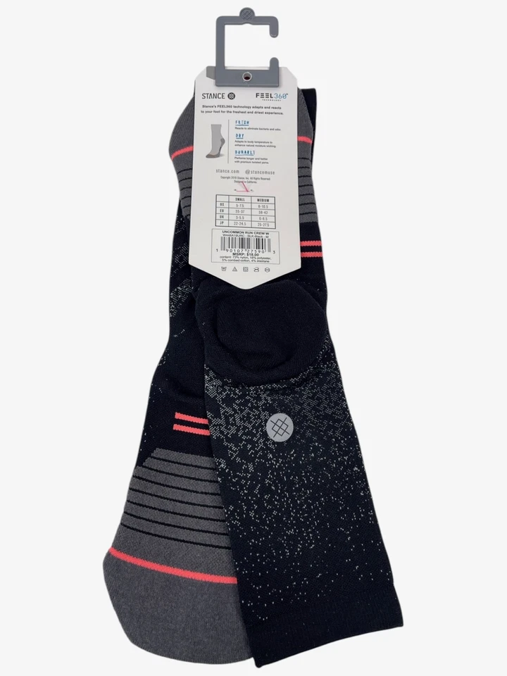 Calcetines para mujer Stance 7 pares negros Feel 360 Run Crew - talla M 8-10,5 - precio de venta sugerido por el fabricante 126 USD Foto 4 de 4