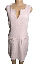 Karl Lagerfeld Paris Sleeveless Pink Tonal Tweed Dress Women 12 Paris Chic