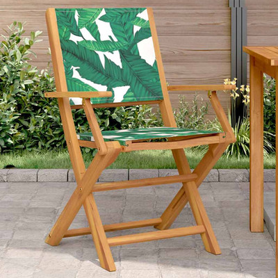 Gartenstühle 2 Stück cremeweiß Akazienholz klappbar Terrassenstühle 54x57x91cm belaubt