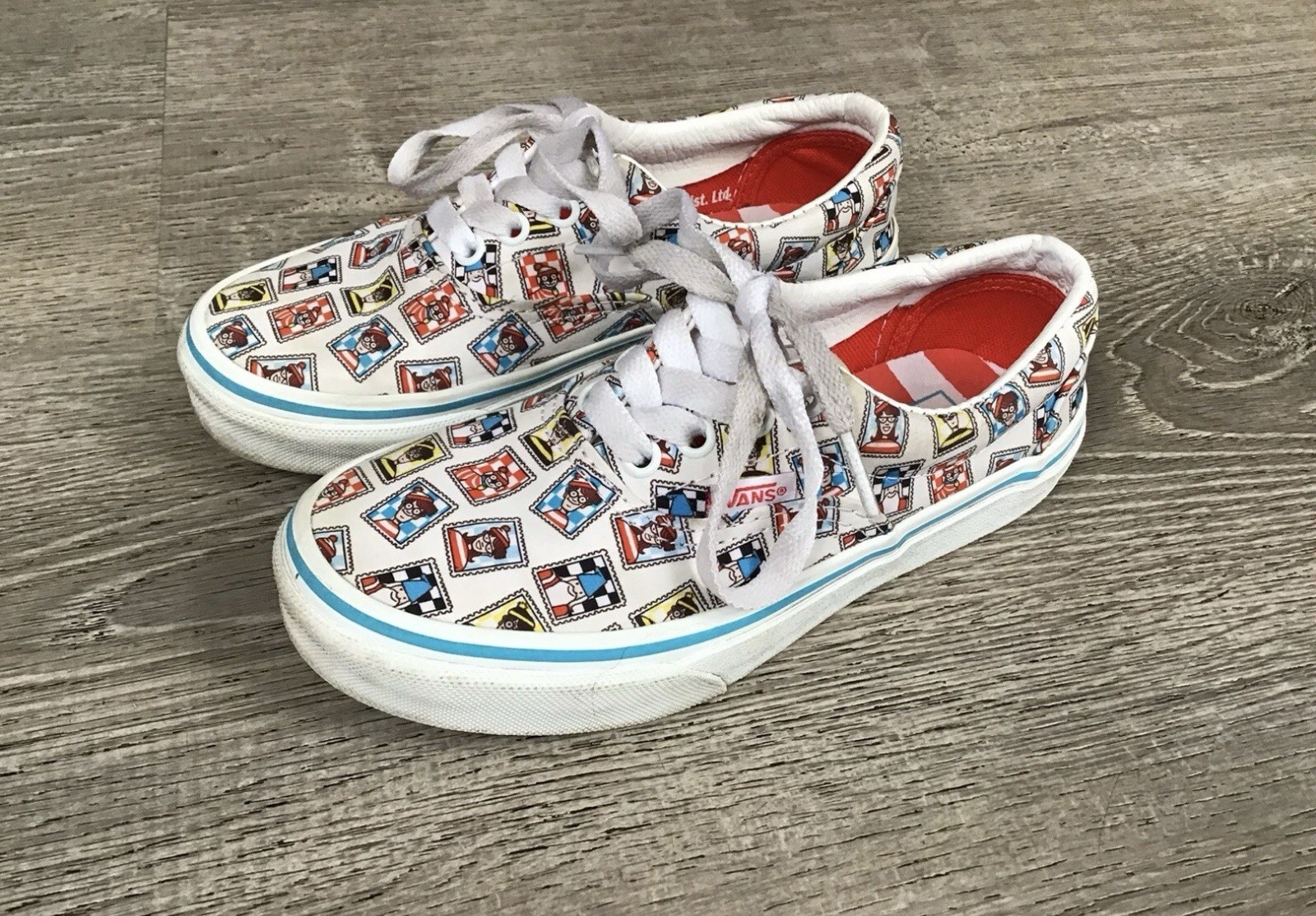 Vans X Where’s Waldo Kids Youth Size 1 postage stamp Shoes Off The Wall Sneakers thumbnail 3