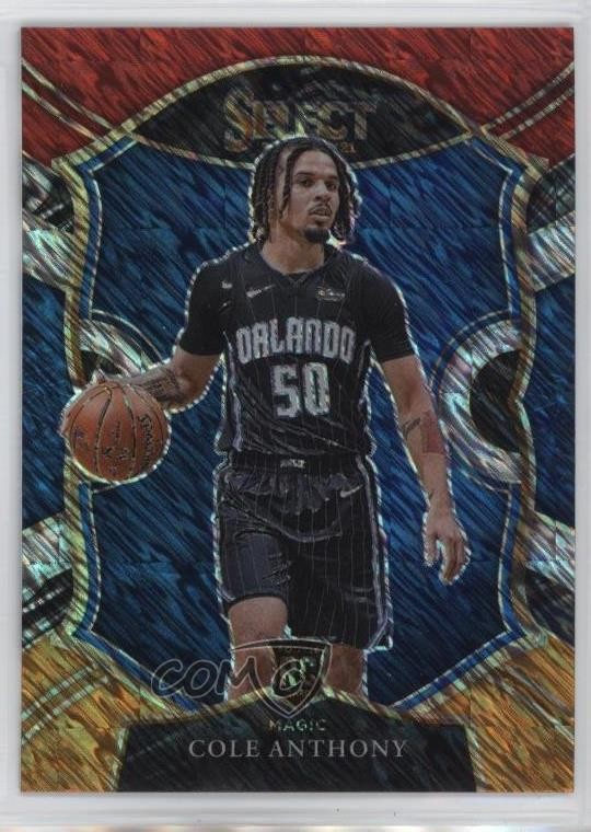 2020-21 Panini Select Concourse Red White Orange Shimmer Prizm Cole Anthony 19ju
