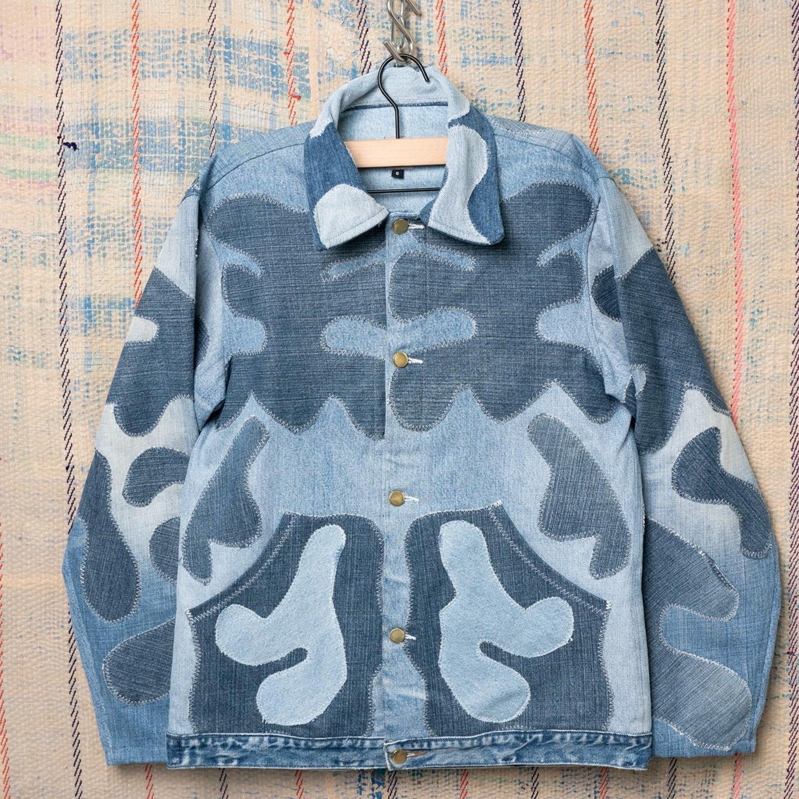 Custom upcycled patchwork denim jacket - image 1