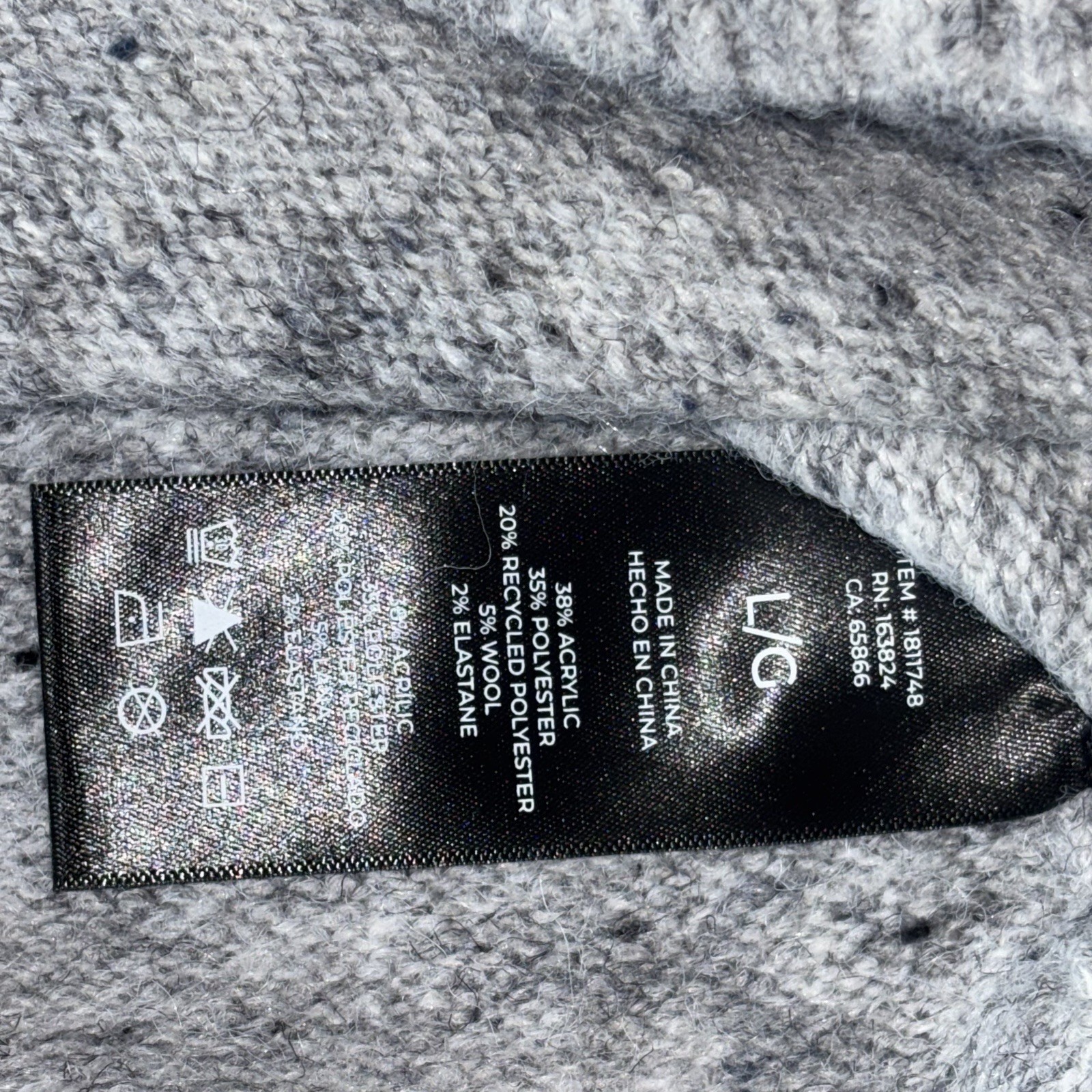 Well Worn Emma - Mock Neck Nep Sweater Size L