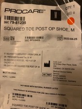 New PROCARE Squared Toe Post Op Shoe, Medium Black 79-81235