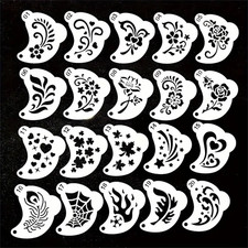 20Pcs Reusable Face Painting Stencils - Durable Pet Plastic, Washable  Reusable