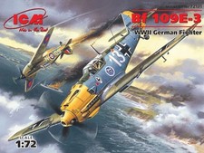 KIT MODELLINO AEREO ICM MESSERSCHMITT BF 109E-3 WWII GERMAN FIGHTER SCALA 1:72