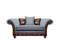 Wohnzimmer Grau Sessel Moderne Chesterfield Polstersitz Chesterfield