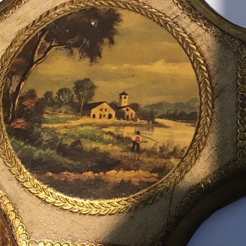 2 Florentine Wood Gold Gilt 7 1/2” Wall Plaque Renaissance Art Made in Italy - Picture 3 of 8