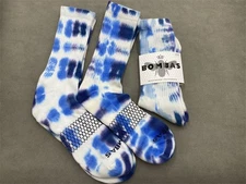 Bombas Honeycomb Calf Sock Men Performance Size L 3 Pairs Tie-dye blue