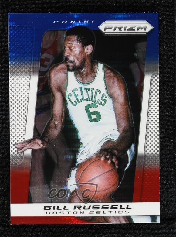 2013-14 Panini Prizm Blue White & Red Pulsar Prizm Bill Russell #85 HOF 0r98