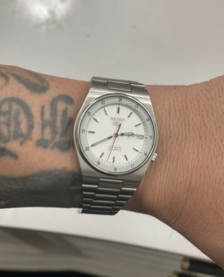 Seiko 5 Automatic 7s26-0530 Railway Time White 21 Jewels Men s Wristwatch Japan