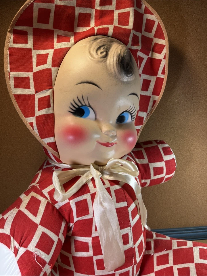Muñeca bebé Premio Carnaval vintage con cara de plástico/celuloide Samwell? "Aprox 24""" Foto 2 de 4