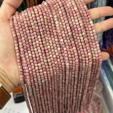 4mm Natural Tiny Faceted Cube Square Pink Rhodonite Beads for Jewelry Making DIY