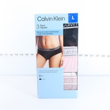 CALVIN KLEIN WOMEN'S ULTRA-SOFT STRETCH COTTON 3-PACK HIPSTER, MULTICOLOR, L
