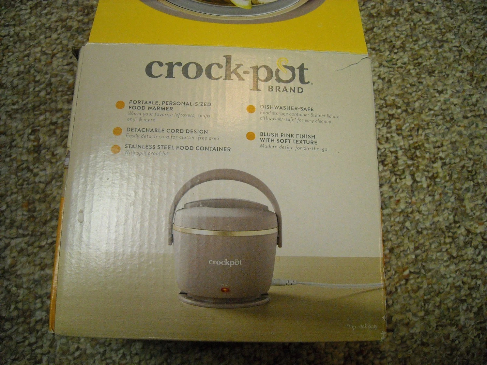 Crockpot 20oz Round Portable Blush Pink Finish W/Soft Texture Free Shipping!