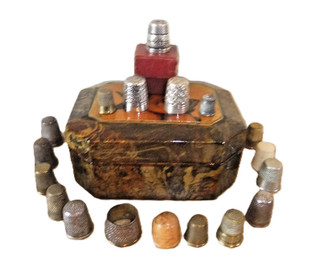 18 Antique Thimbles 2 x Charles Horner Dorcas 1 x Sterling Silver Others