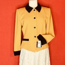 KASPER ASL .. Detachable Cuff & Collar Lined Wool Jacket .. Size 10P .. NEW $230