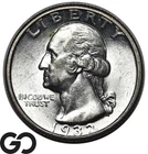 1932-D Washington Quarter, Lustrous BU Key Date First Year Issue