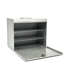 Vintage Brumberger Metal 35mm Slide Storage Case Cabinet Box Shelf Organizer