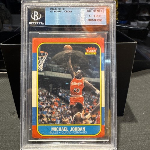 1986-87 Fleer Michael Jordan #57 RC Beckett Authentic Altered Basketball Card