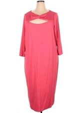 Lane Bryant pink matte jersey knit dress featuring long sleeves 30/32