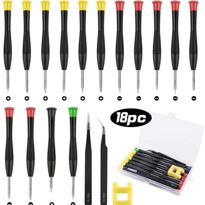 Uhrmacher Schraubendreher Set 18PCS Präzision Mini Reparatur Brillen Elektro