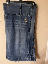 Baby Phat Y2K Denim Pencil Skirt Size 7 Blue Knee Length Stretch Vintage Urban