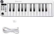 Mini MIDI Keyboard, 25 Key MIDI Controller for Beginner with Dual-Channel Keyboa