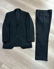 Loro Piana EDIFICE Suit 46 Black Tailored Jacket  Pants Set