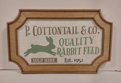 Ashland Easter Wall Decor Wooden Plaque P. CottonTail & Co. 16'' x 10''  2021 New 