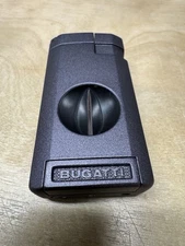 Bugatti B8 Cigar Lighter and V-Cutter - Triple Torch Flame - Gunmetal - Used