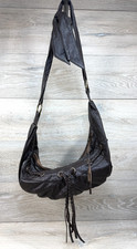 Borsa donna Ya-Ya pelle marrone tracolla Soho Hobo mezzaluna intrecciata Y2K rara!