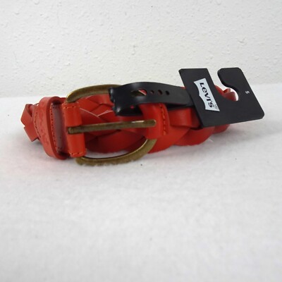 Red and orange braided leather belt ORCIANI Madlen Double braided leather belt. , color Orange main image 3