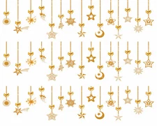 Gold Christmas Ornaments ~ Edible 2D Fondant Cake 3 Strip Side Topper ~ D24213 *