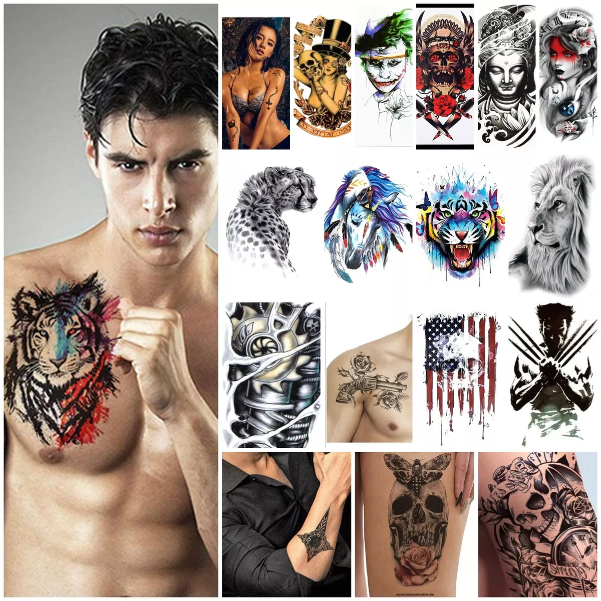 Temporary Tattoos King Queen Crown Tattoo Sticker Waterproof Men