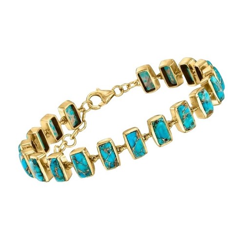 Boucles D'oreilles Argentées Avec Pierre Turquoise Composite - Dormeuses - Occasion (années 2000)