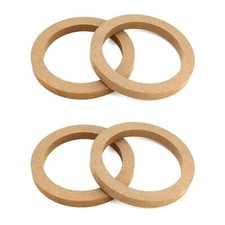 2 Pair Wood MDF Speaker Spacer Rings 6.5" Fiberglass Door Kick Pods 6 1/2 Inch