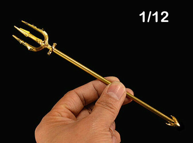 1/12 7.08'' Metal Trident Long Spear Weapon For 6'' Aquaman Action