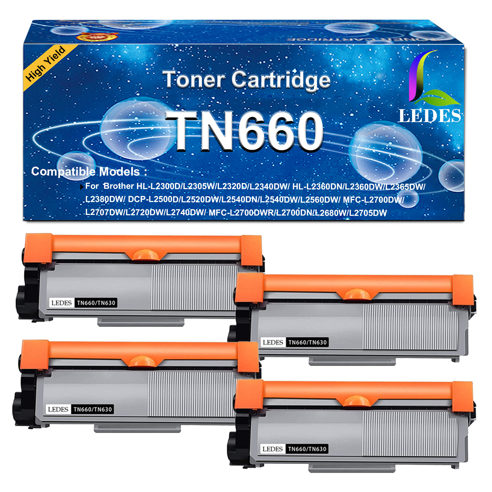High Yield TN660 Toner Cartridge Compatible For Brother MFCL2740DW