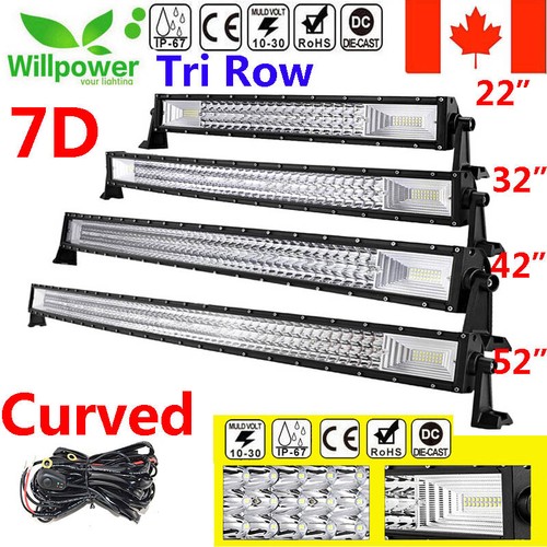 Barre LED De Travail 6D – 14 à 50 Pouces – Pour 4x4, Camion, SUV – IP68 – 6500K Blanc Froid