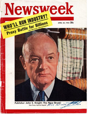 John S. Knight Signed Newsweek Magazine Cover 1955 / Autographed Publisher