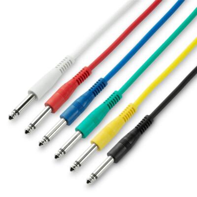 30 cm Patchkabel 6,3 mm Klinke mono Klinken Kabel 6,3mm Klinkenstecker 6-Pack
