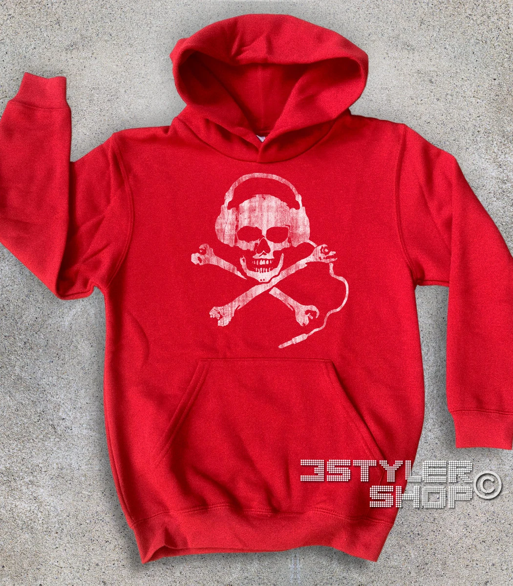Felpa bambino DJ SKULL teschio dj musica tecno house tattoo